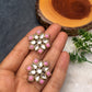 Pink Stones and Kundan Small Round Studs