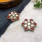 Red Stones and Kundan Small Round Studs