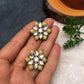 Yellow Stones and Kundan Small Round Studs