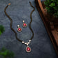 Kundan and Stone Mangalsutra Necklace - Red