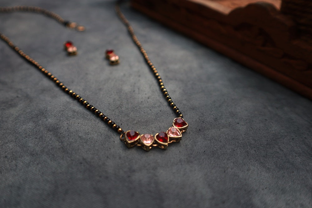 Heart Mangalsutra Necklace Set