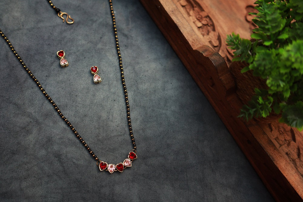 Heart Mangalsutra Necklace Set