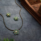 Flower Mangalsutra Necklace Set - Green