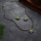 Flower Mangalsutra Necklace Set - Green