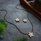 Flower Mangalsutra Necklace Set - Pearl