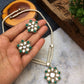 Kundan Pendant and Earrings Set - Green