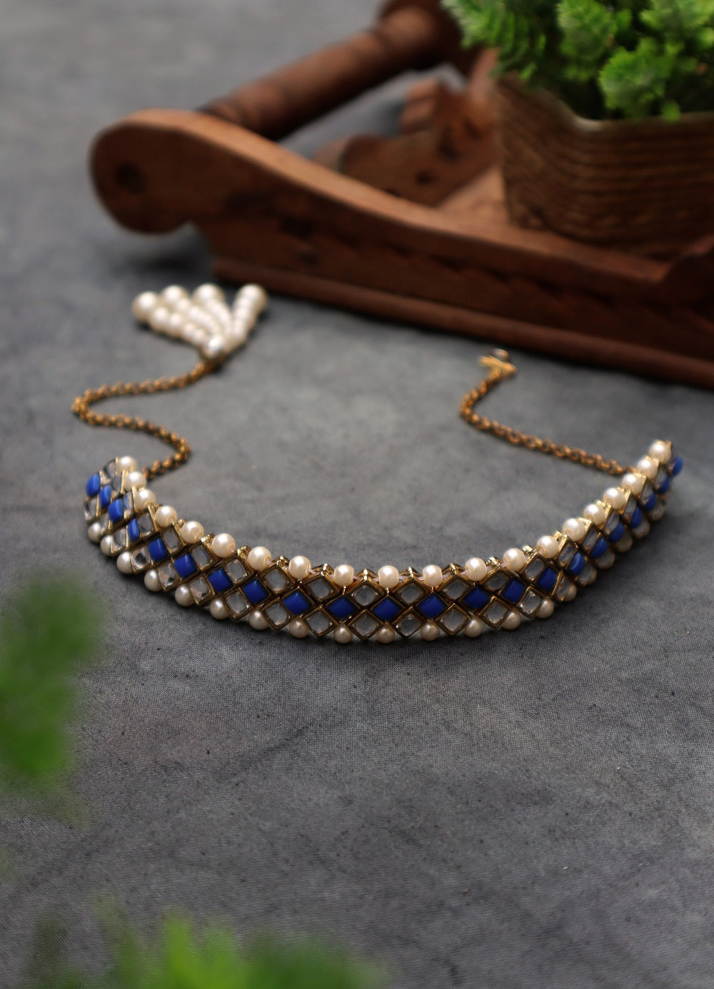 18K Real Gold Plated Blue Shell Necklace – Cutethingscommin
