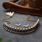 Kundan-Blue Stone Choker Necklace Set