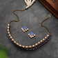 Kundan-Blue Stone Choker Necklace Set