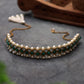 Kundan-Green Stone Choker Necklace Set With Bracelet