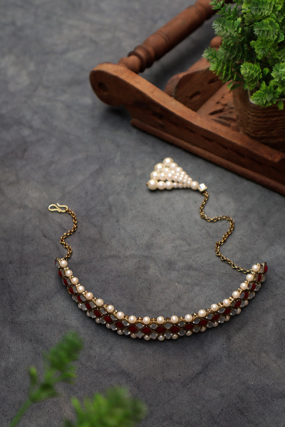 Kundan-Marsala Stone Choker Necklace