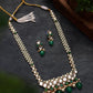 Green Stone Kundan and Pearl Long Necklace Set