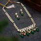 Green Stone Kundan and Pearl Long Necklace Set