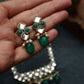 Green Stone Kundan and Pearl Long Necklace Set