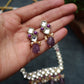 Amethyst Kundan and Pearl Long Necklace Set