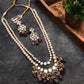 Amethyst and Kundan Long Layered Necklace Set