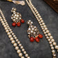 Carnelian and Kundan Long Layered Necklace Set