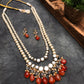 Carnelian and Kundan Long Layered Necklace