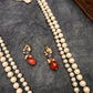 Carnelian and Kundan Long Layered Necklace