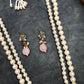 Rose Quartz and Kundan Long Layered Necklace