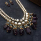 Amethyst and Kundan Long Layered Necklace