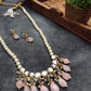 Rose Quartz and Kundan Long Necklace