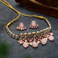 Rose Quartz Kundan and Pearl Choker Necklace Set