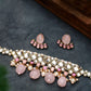 Rose Quartz Kundan and Pearl Choker Necklace Set