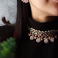 Rose Quartz Kundan and Pearl Choker Necklace Set