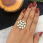 Kundan and Pearl Square Ring