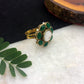 Round Kundan Green Ring